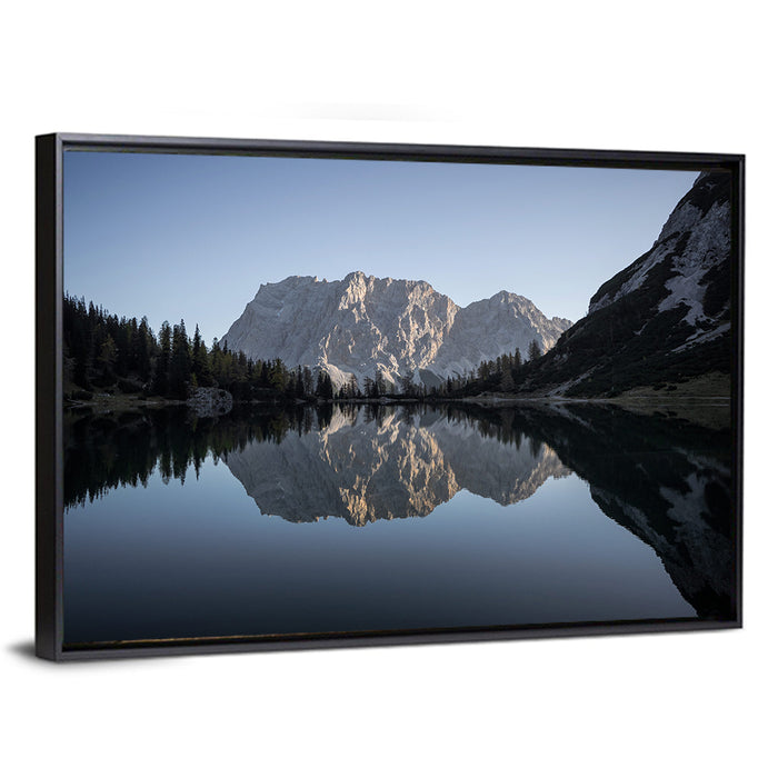 Zugspitze from Lake Seebensee Wall Art as a framed canvas
