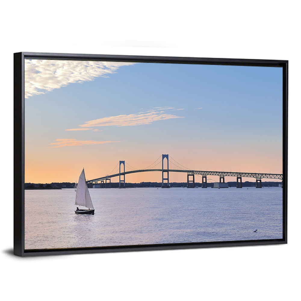 Newport Bridge at Sunset Wall Art