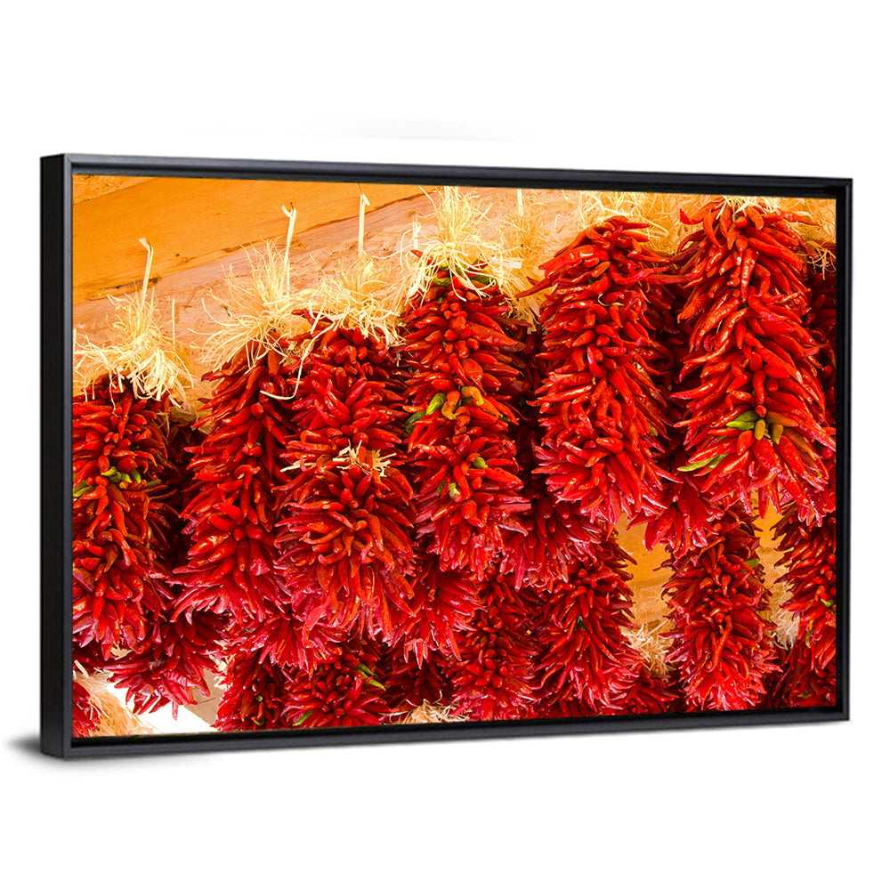 Hanging Dried Chili Peppers Wall Art