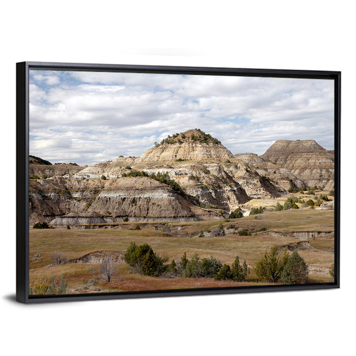 Theodore Roosevelt Badlands Vista Wall Art as a framed canvas