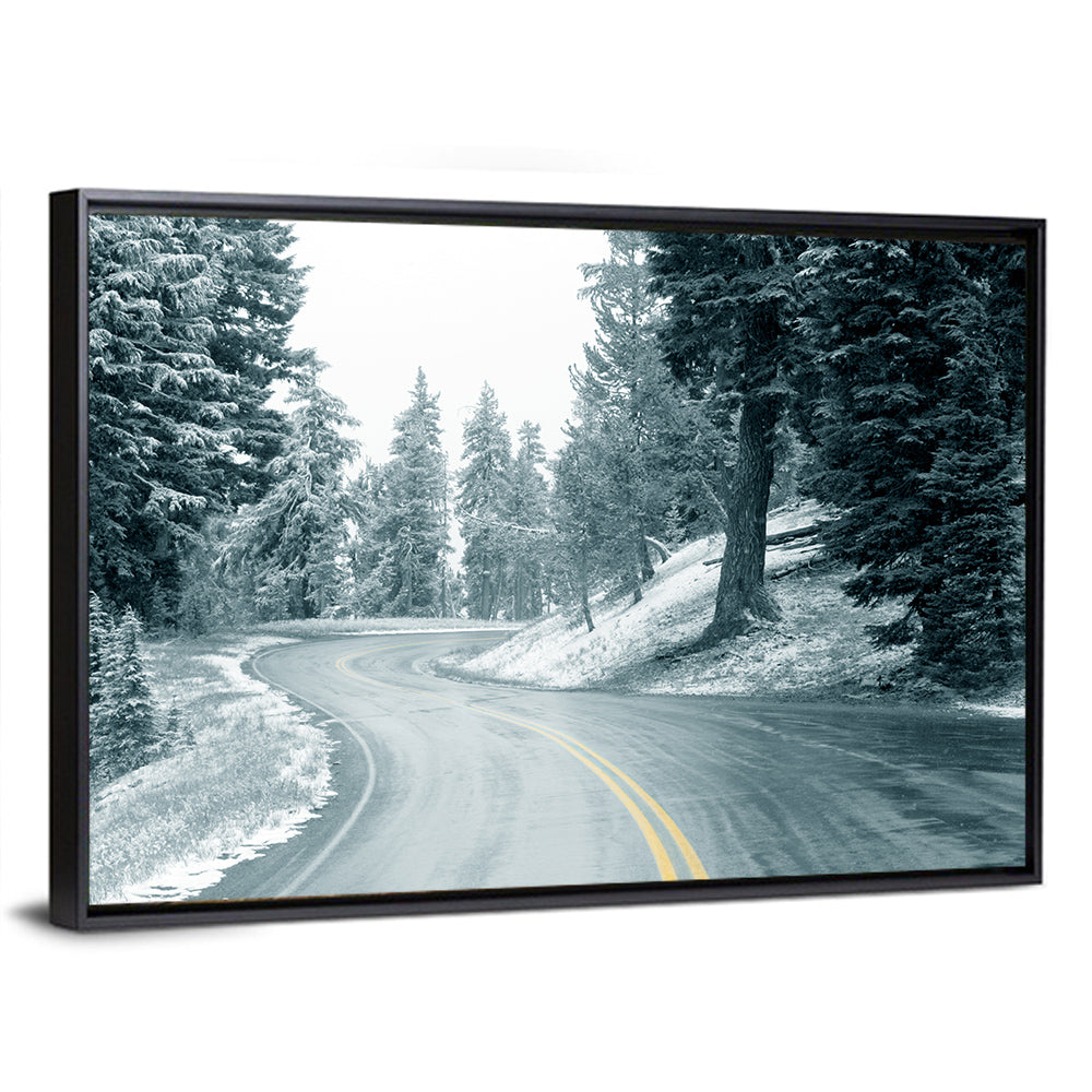 Winding Snowy Highway Wall Art