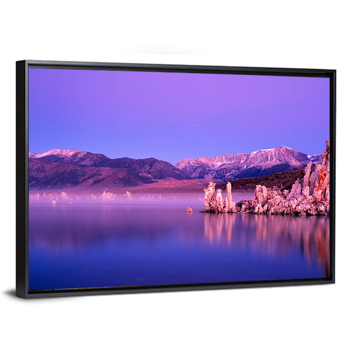 Mountains from Mono Lake Wall Art as a framed canvas