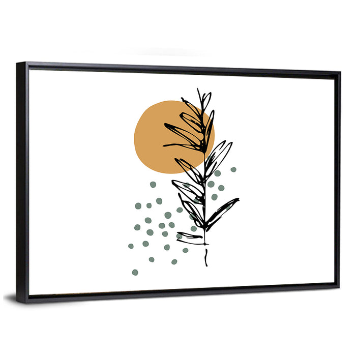 Ink Botanical Sun Study Wall Art as a framed canvas