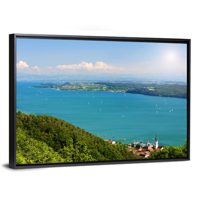 Immenstaad View of Lake Constance Wall Art as a framed canvas