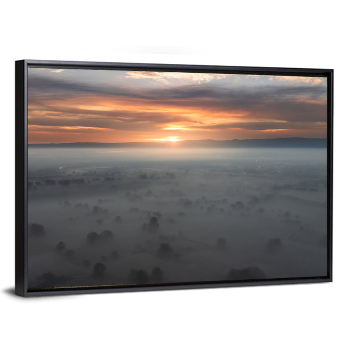 Rhine Plain Sunrise Wall Art as a framed canvas