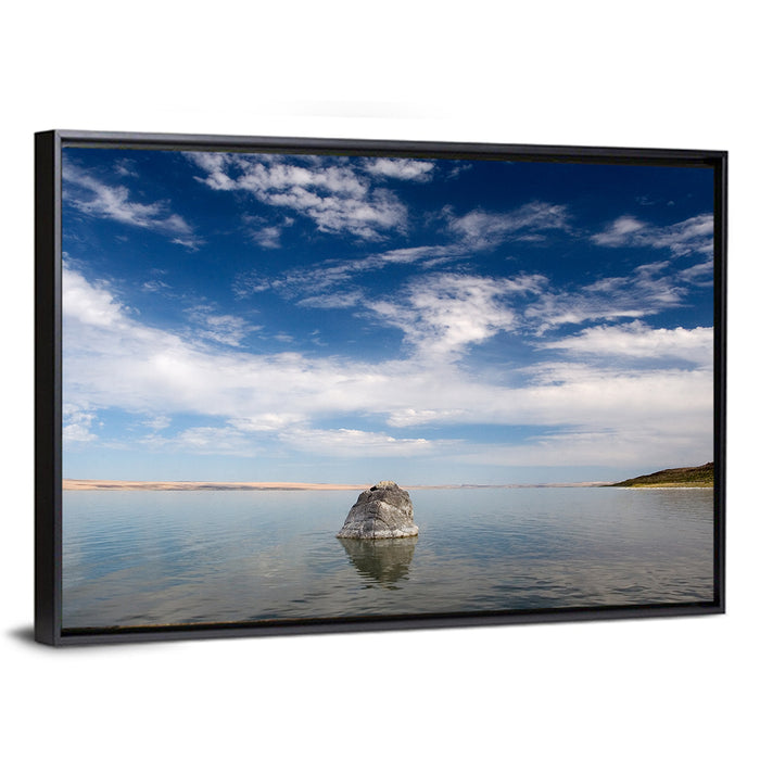 Abert Lake Reflection Wall Art as a framed canvas
