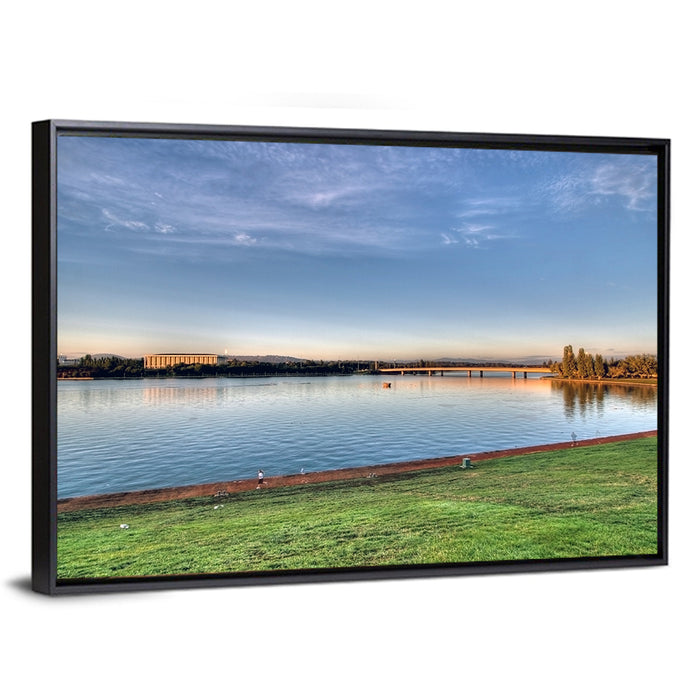 Lake Burley Griffin, Canberra Wall Art as a framed canvas
