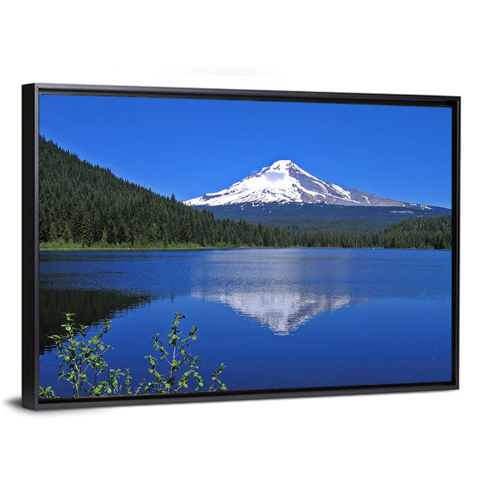 Mount Hood at Trillium Lake Wall Art as a framed canvas