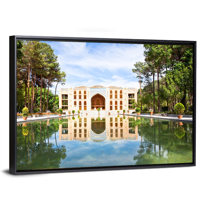 Fin Garden Palace Reflection Wall Art as a framed canvas