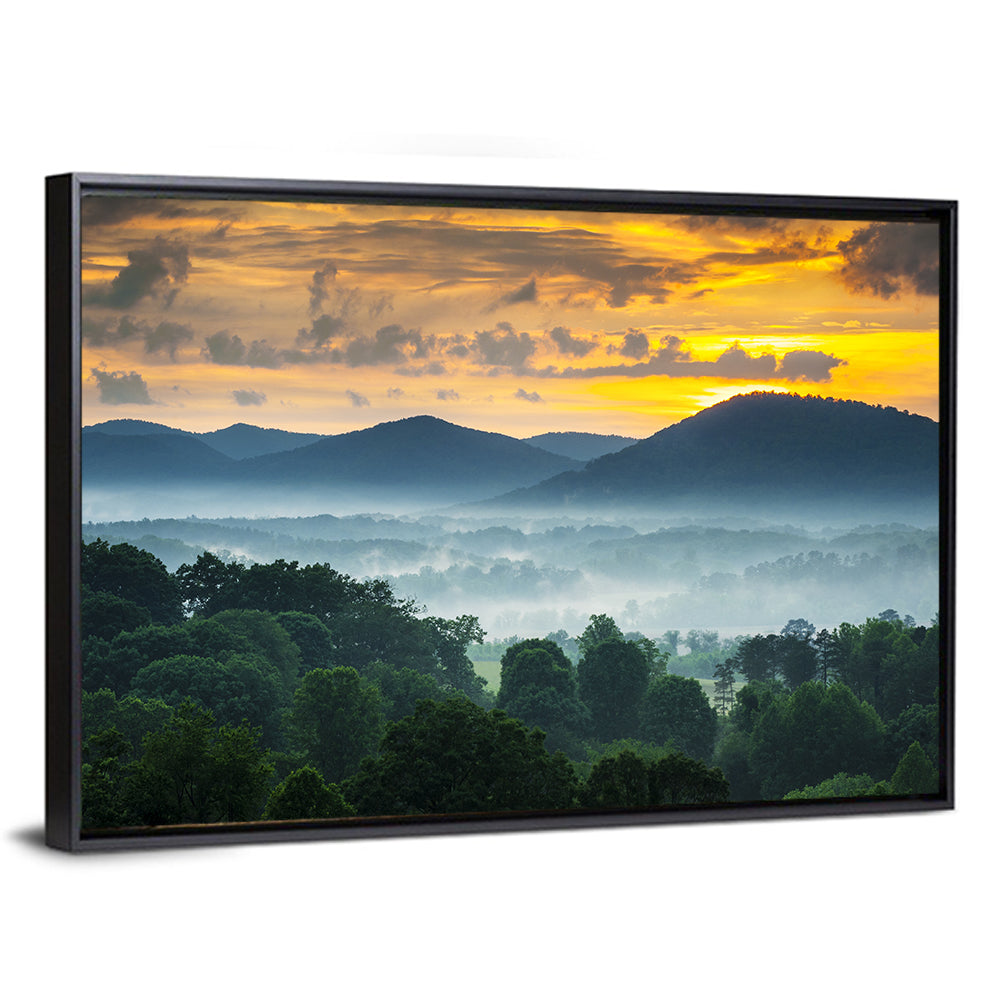 Blue Ridge Mountains Asheville Sunset Wall Art