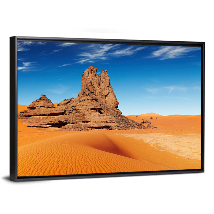 Sahara Rock Formation Landscape Wall Art as a framed canvas