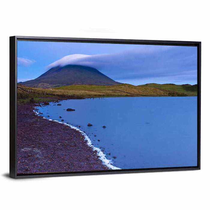 Captain Lake at Dusk Wall Art as a framed canvas