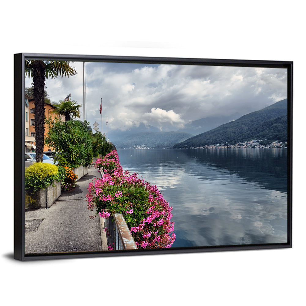 Lake Lugano Floral Walkway Wall Art