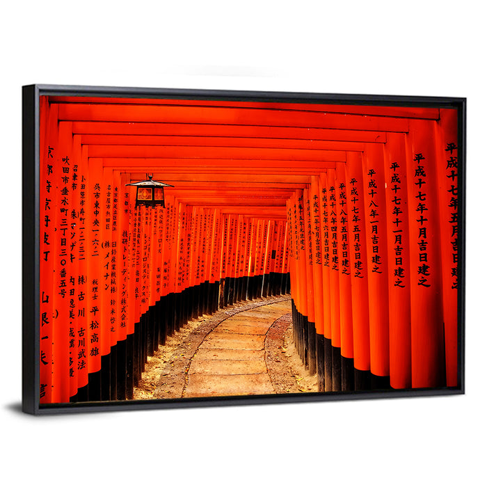 Fushimi Inari Torii Path, Kyoto Wall Art as a framed canvas