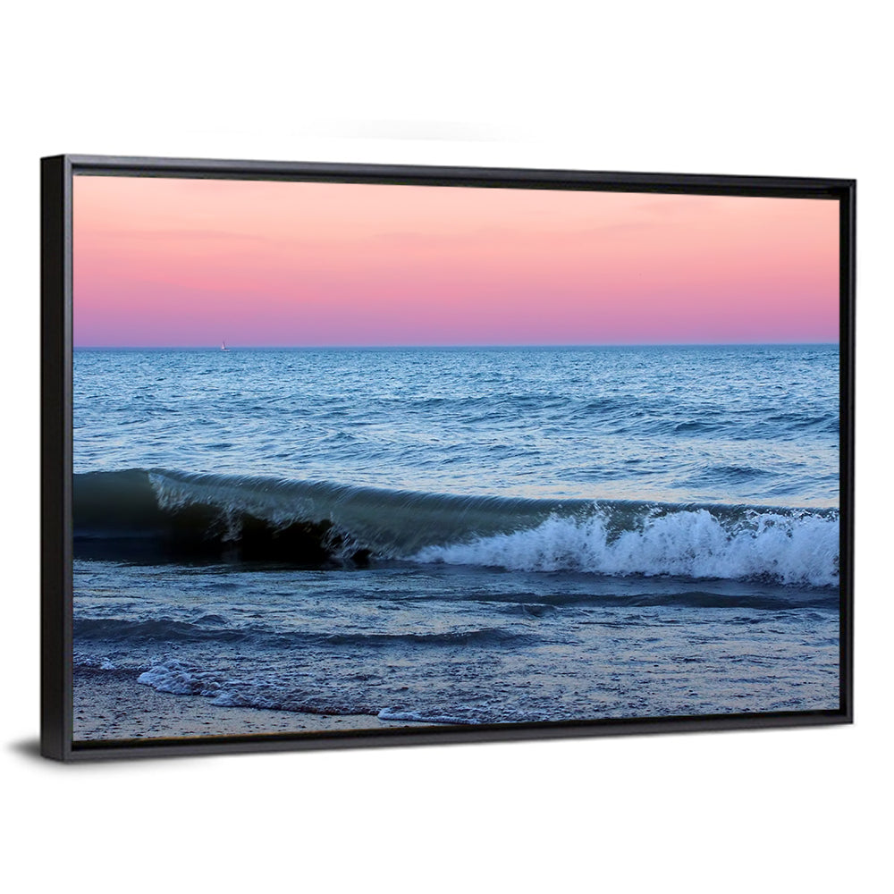 Lake Michigan Sunset with Sailboat Wall Art