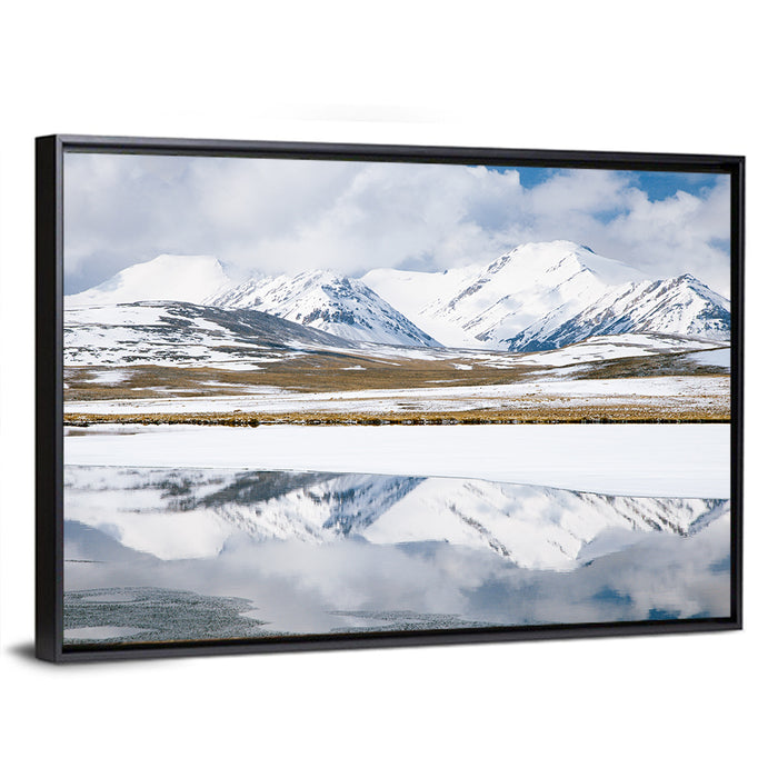 Barskoon Valley Reflection Wall Art as a framed canvas
