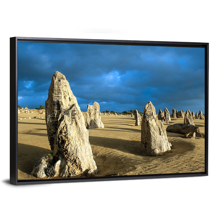 Pinnacles Desert at Golden Hour Wall Art as a framed canvas