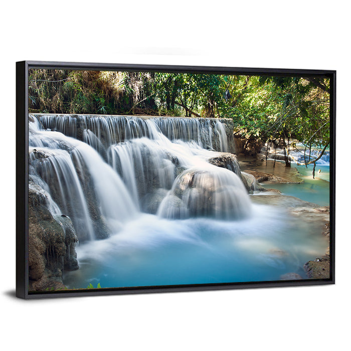 Kuang Si Falls, Luang Prabang Wall Art as a framed canvas
