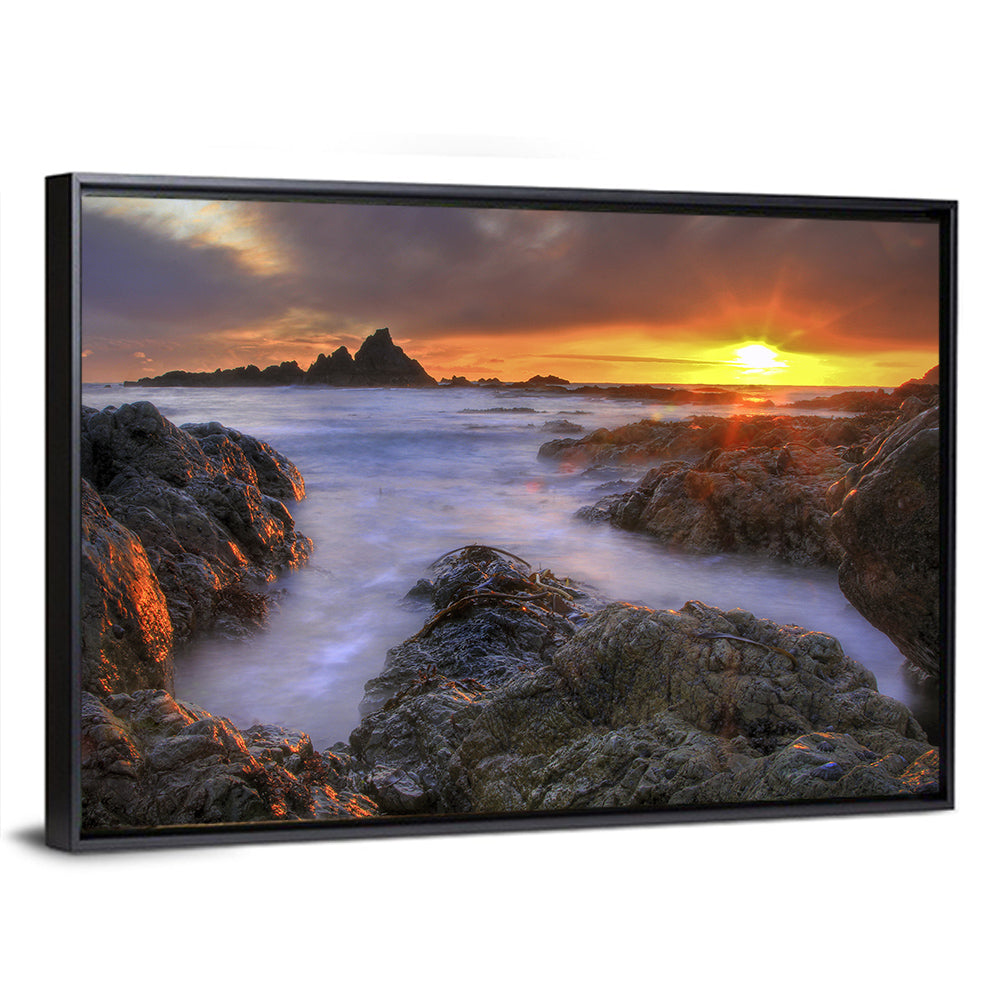 Tramore Rocky Coast Sunset Wall Art