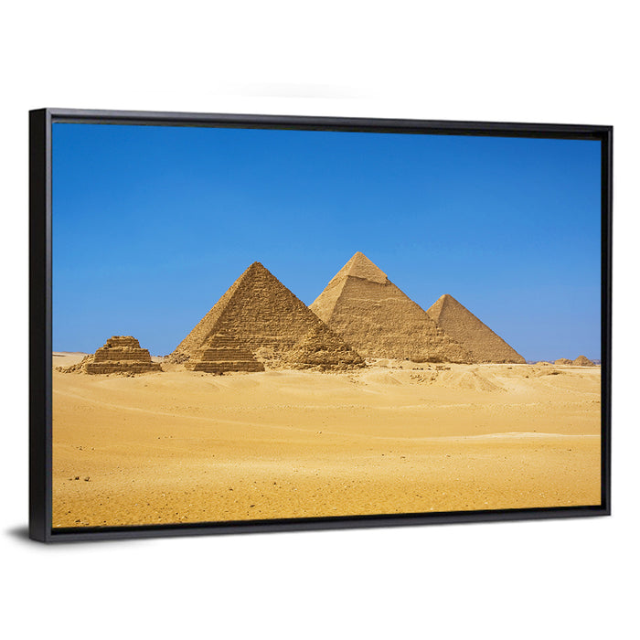 Pyramids of Giza Photograph Wall Art as a framed canvas