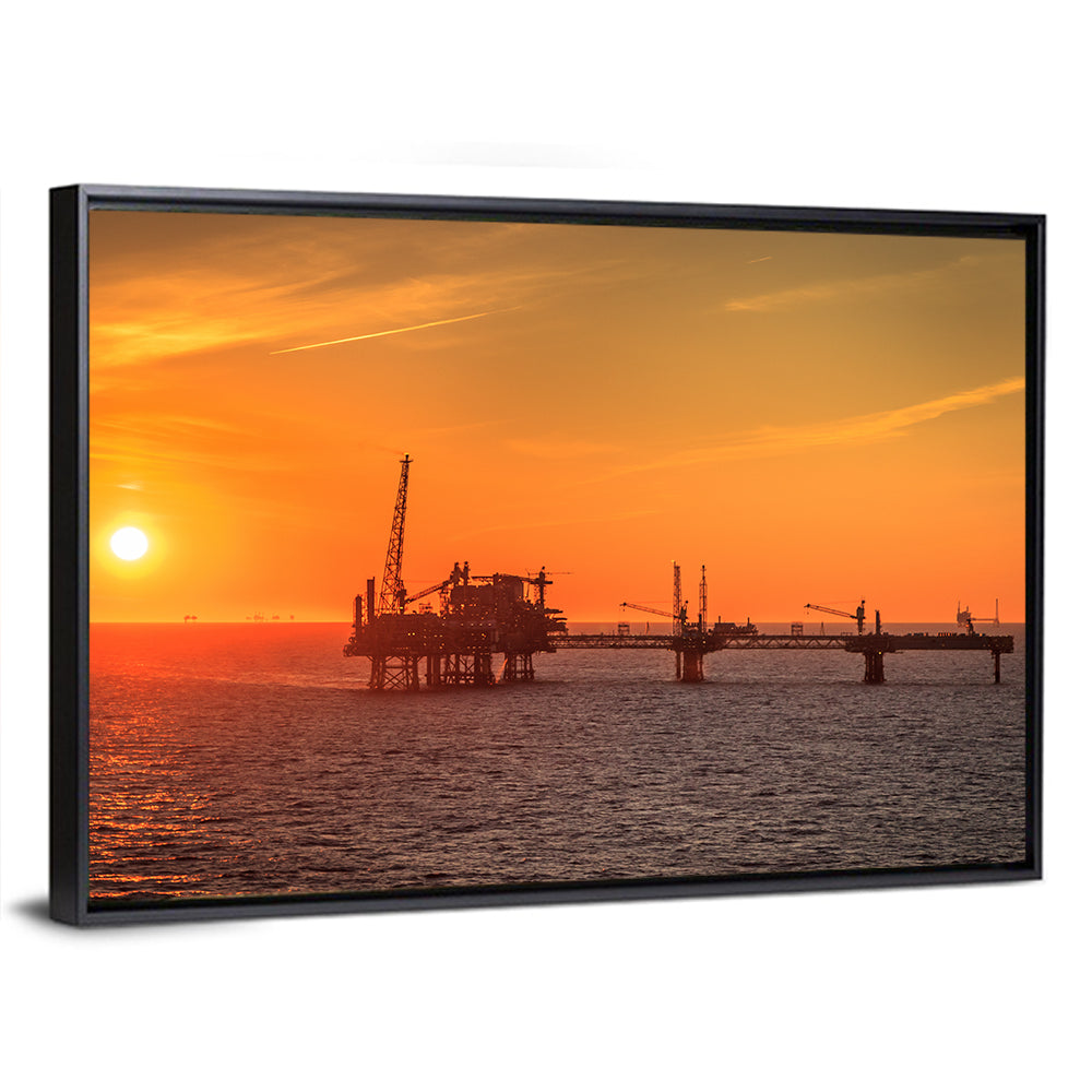 Denmark Oil Rig at Sunset Wall Art