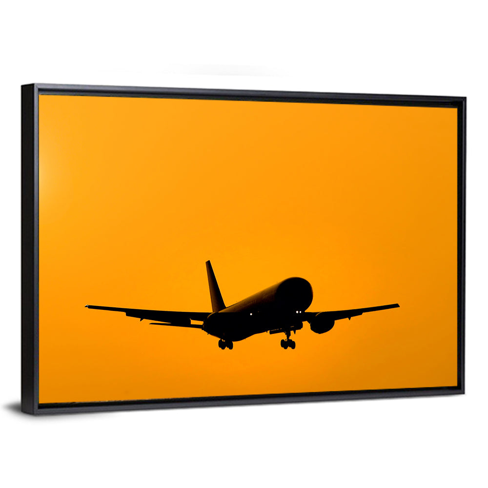 Golden Hour Airliner Silhouette Wall Art