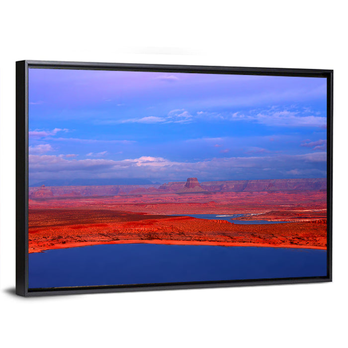 Lake Powell Sunset Wall Art as a framed canvas