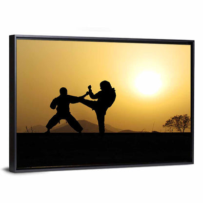 Martial Arts Silhouette Wall Art