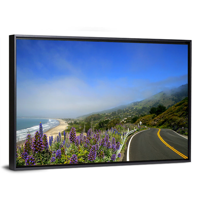 Big Sur Coastal Road Wall Art as a framed canvas