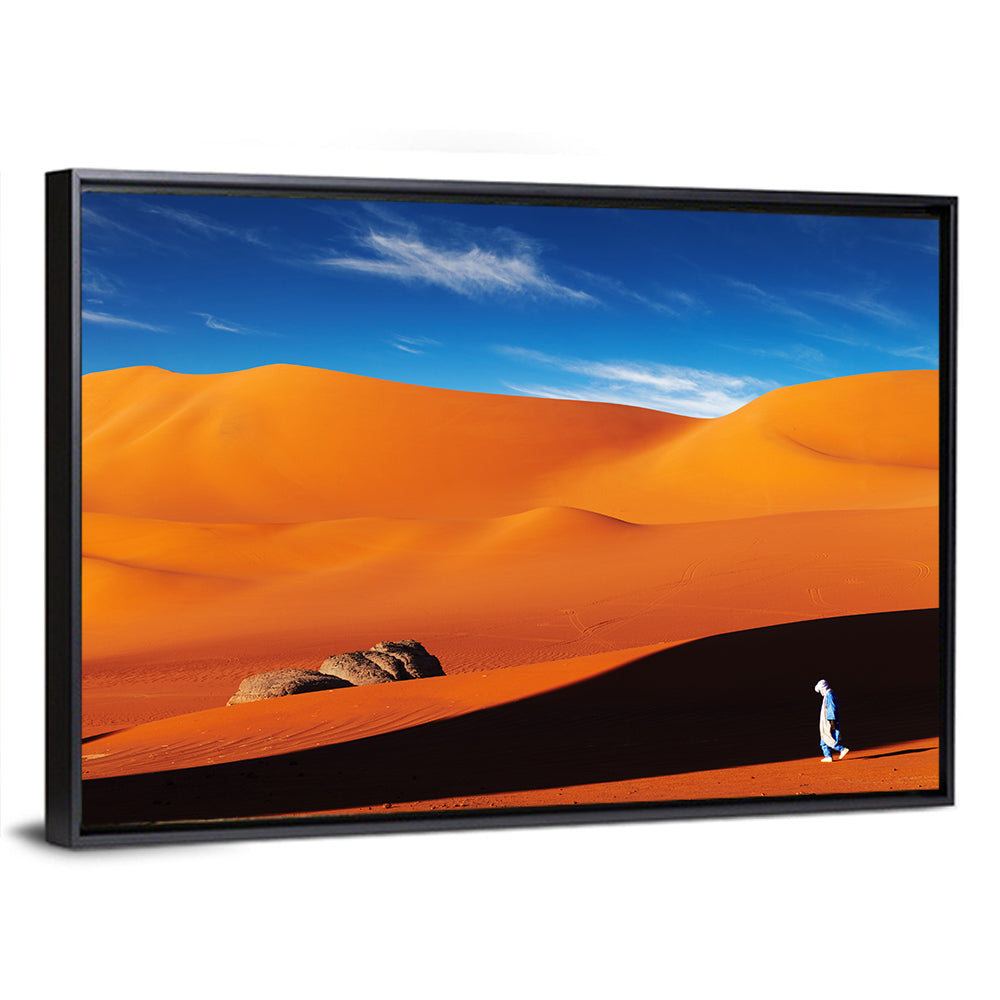 Solitary Figure on Sahara Dunes Wall Art