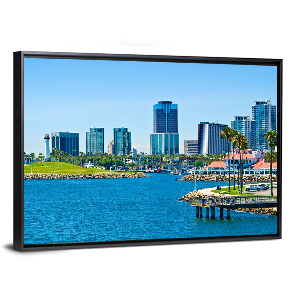 Long Beach Rainbow Harbor Skyline Wall Art