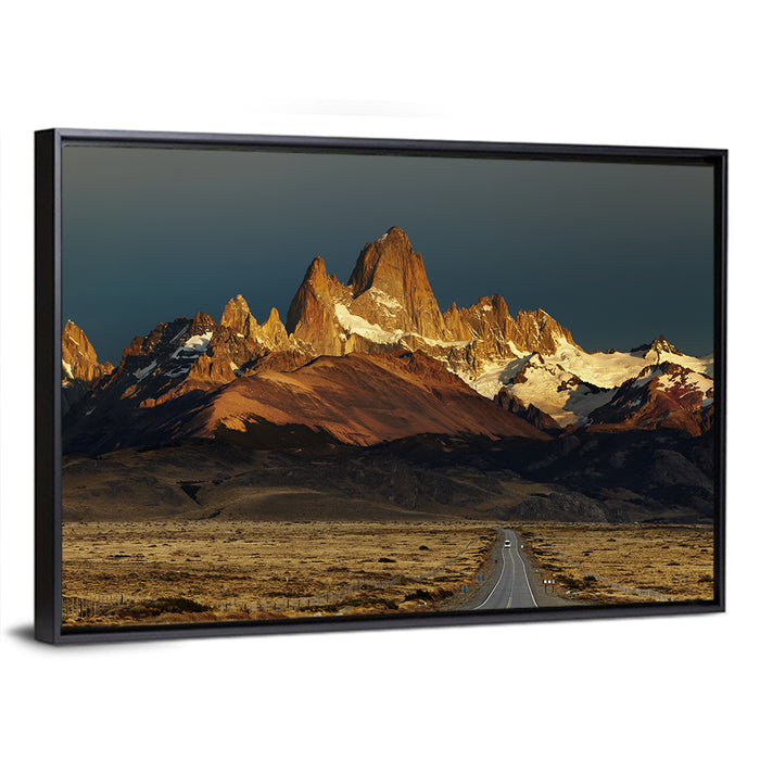 Mount Fitz Roy Sunrise Wall Art as a framed canvas