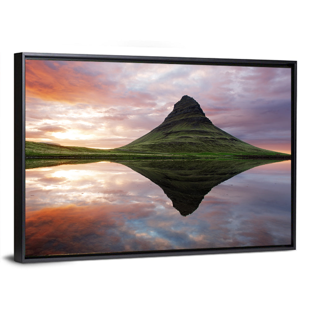 Kirkjufell Sunset Reflection Wall Art