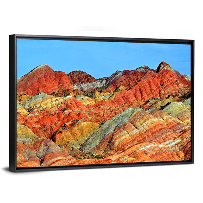 Mount Danxia Wall Art as a framed canvas