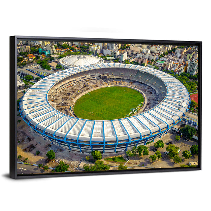 Maracanã Stadium Aerial View Wall Art as a framed canvas
