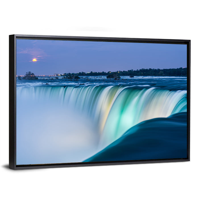 Horseshoe Falls by Moonlight Wall Art as a framed canvas