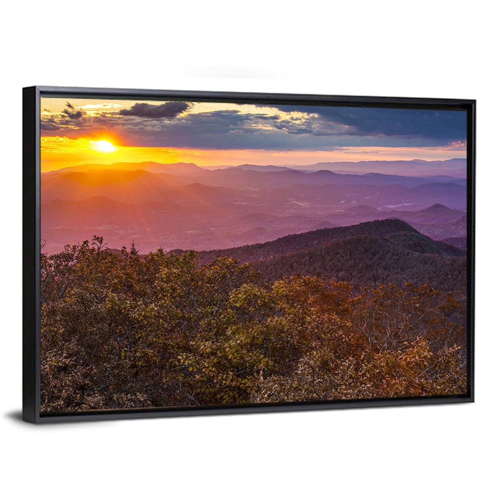 Blue Ridge Sunset Over Autumn Ridges Wall Art