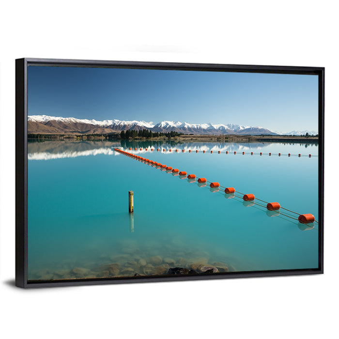 Lake Ruataniwha Reflection Wall Art as a framed canvas