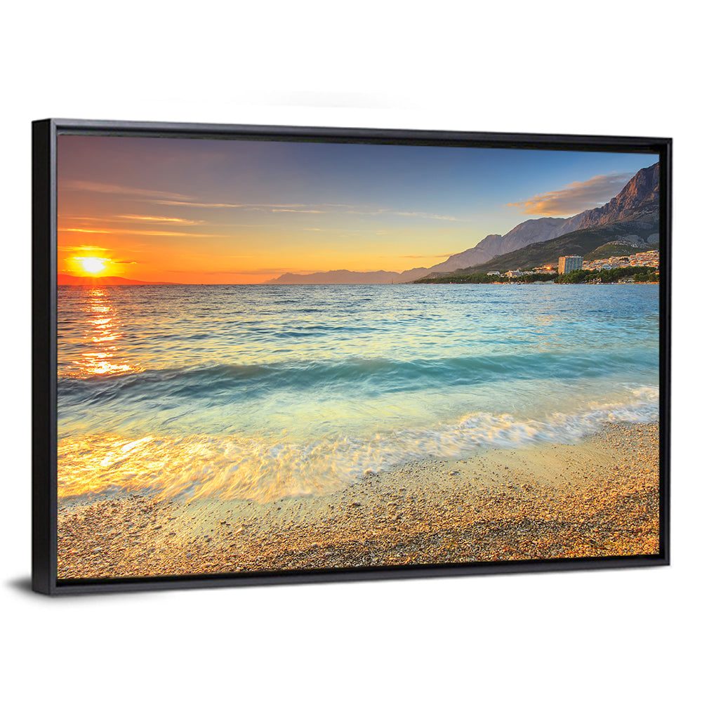 Makarska Pebble Beach Sunset Wall Art