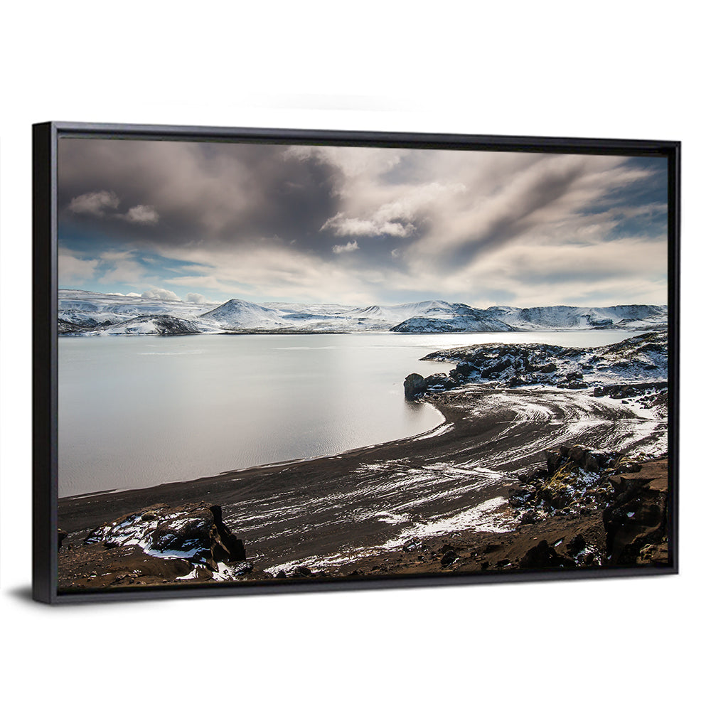 Kleifarvatn Black Sand Shore Wall Art