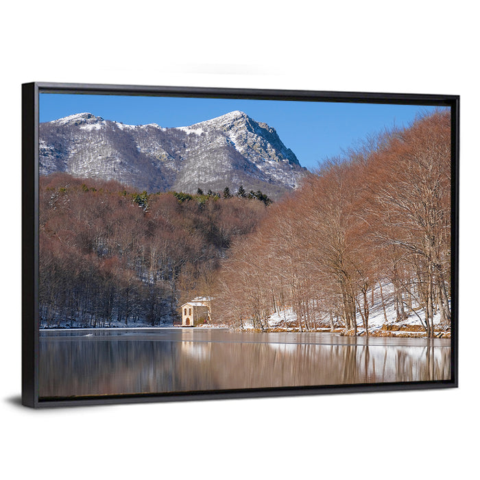 Lake Santa Fe Del Montseny Wall Art as a framed canvas
