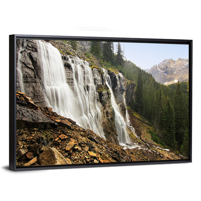 Seven Veils Falls Wall Art as a framed canvas