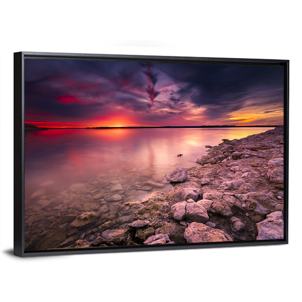 Benbrook Lake Sunset Reflection Wall Art