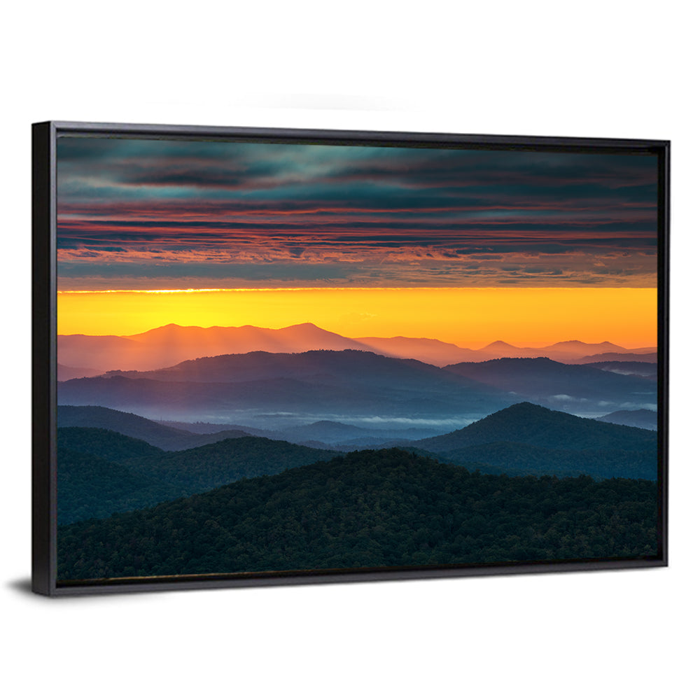 Misty Blue Ridge Sunrise North Carolina Wall Art