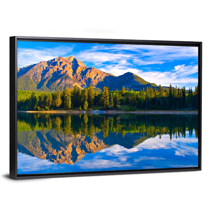 Patricia Lake Reflection Wall Art as a framed canvas