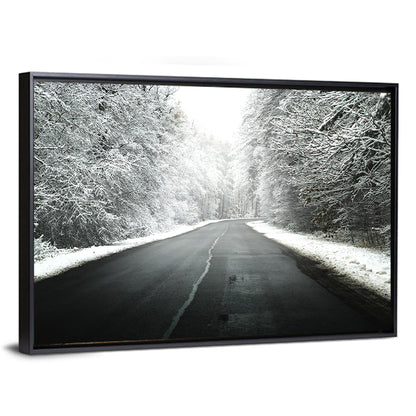 Foggy Winter Road Wall Art