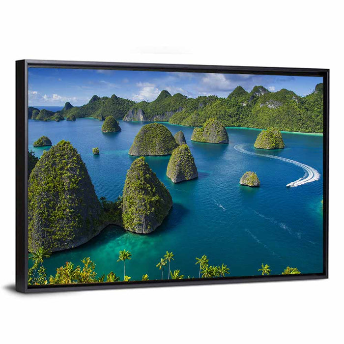 Wayag Islands, Raja Ampat Wall Art as a framed canvas