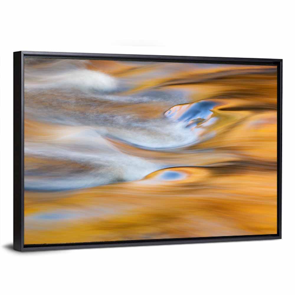 Golden Water Abstraction Wall Art