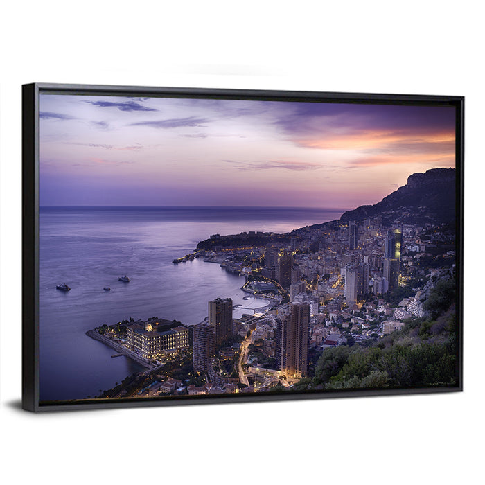Monte Carlo at Dusk Wall Art as a framed canvas
