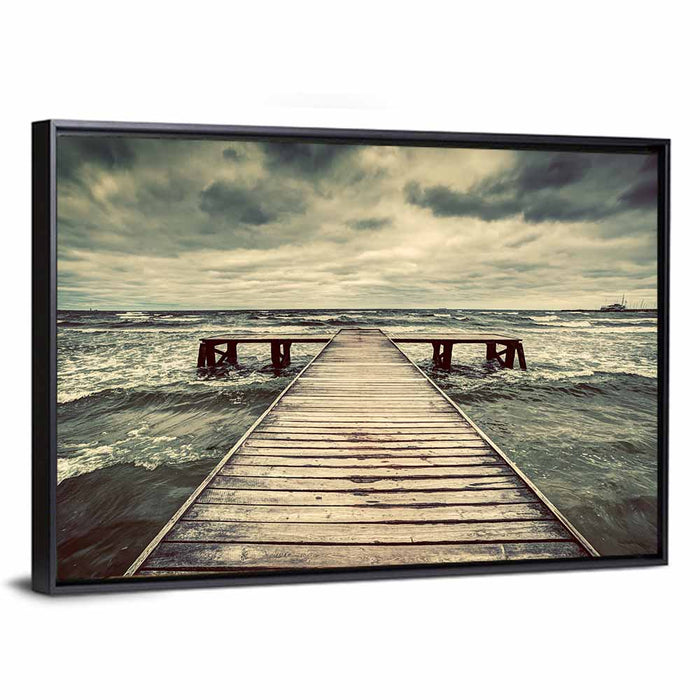 Old Wooden Jetty Wall Art as a framed canvas